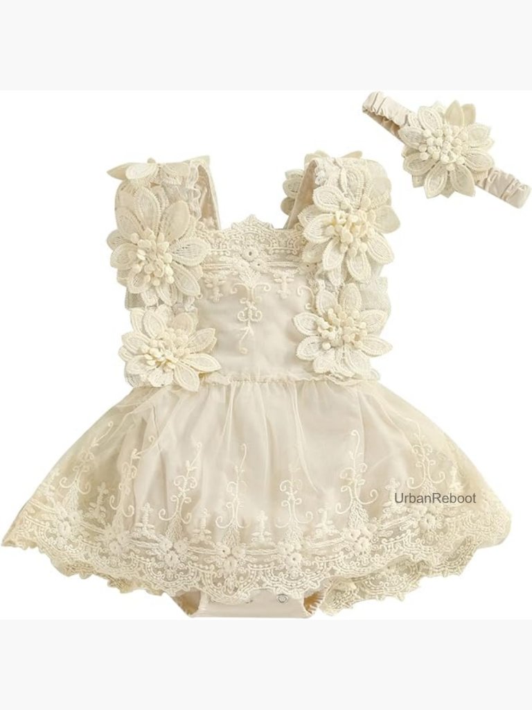 Floral Lace Romper Bodysuit Jumpsuit Baby Girl Outfit Summer